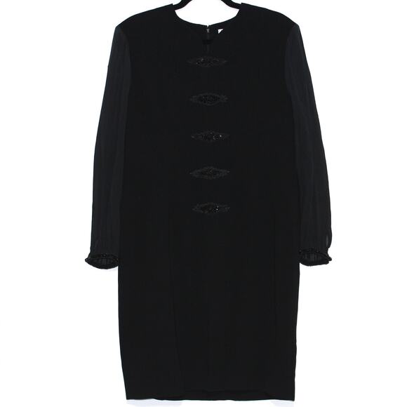 Badgley Mischka Dress Size 16 Black Mini Cocktail Dress - Picture 2 of 7